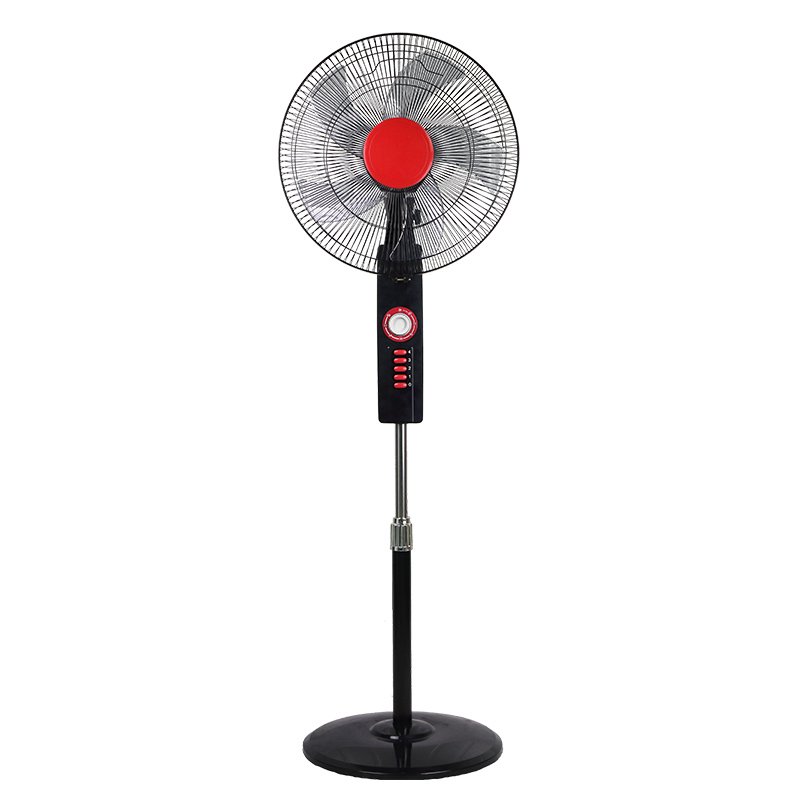 Black Red Fashion 4 Speeds Electric Floor Standing Fan 16 Inch 18 Inch Stand Fan With Timer