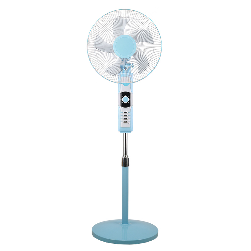 Home Indoor Cool Wind Standing Fan 16 Inch Plastic Blue 18 Inch Electric Stand Fan With Strong Pedestal
