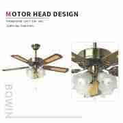 42'' Ceiling Fan With Lamp Decorative Ceiling Fan CF-42-5C4L 2