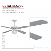 White Color 42 Inch Decorative Ceiling Fan CF-42-4CL Metal blades