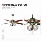 3 wooden blades with one lamp Decorative Ceiling Fan HgJ52-1401 Motor