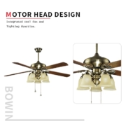 4 blades with 5 lamp Decorative Ceiling Fan HgJ56-1508 Motor