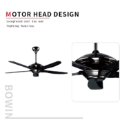 5 blades without lamp Decorative Ceiling Fan DFZ56-2003