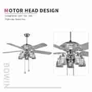 5 sliver color blades with one lamp Decorative Ceiling Fan HgJ52-1505 Motor